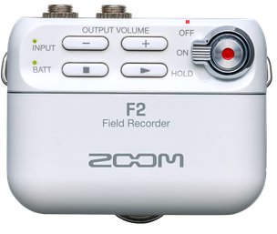 Zoom F2 Grabador de Campo con Micrófono Lavalier White F2 Wht