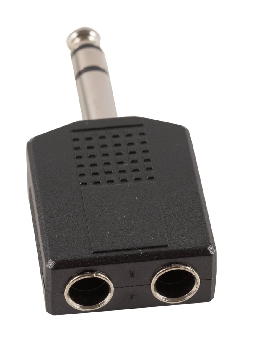 EK Audio Adaptador Dual Jack Mono 1/4\" Hembra X 2 - Jack Stereo 1/4\" A0890