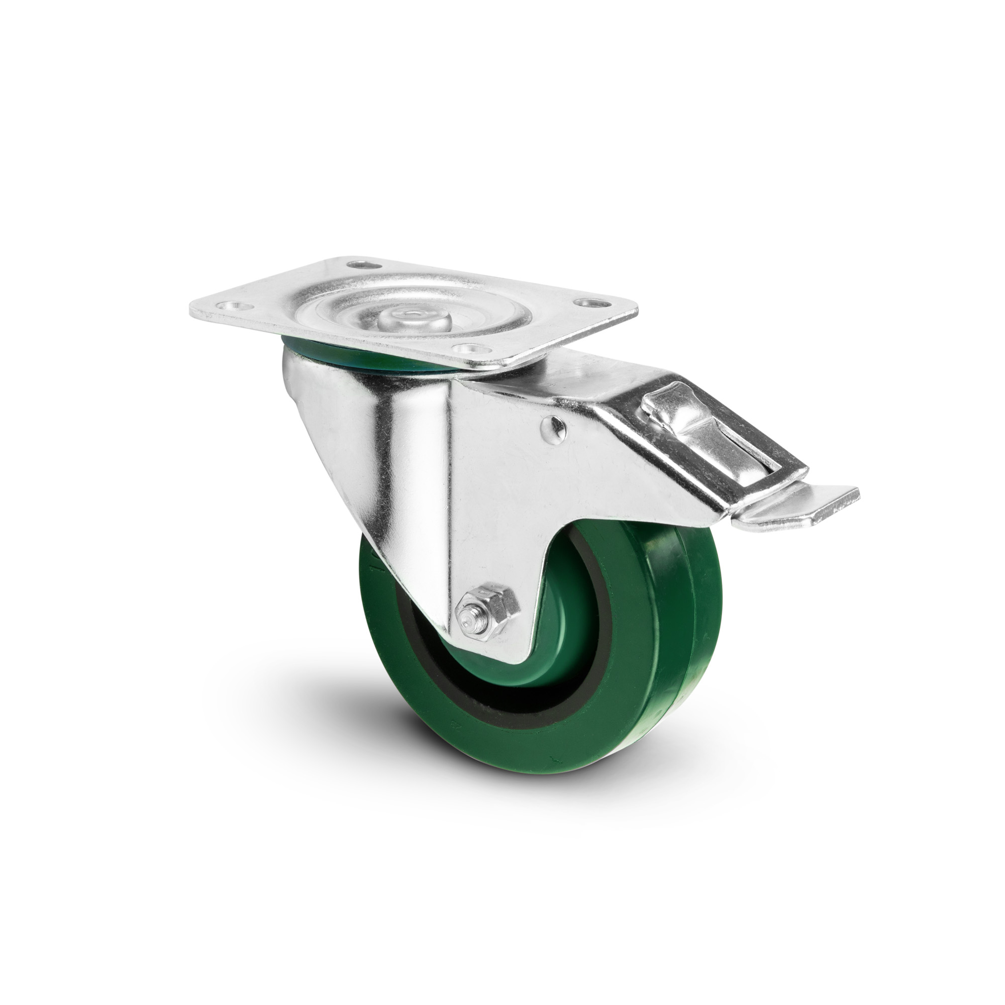 Adam Hall Rueda giratoria 100 mm Heavy Duty con rueda verde y freno 372291