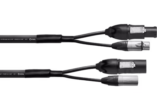 Cordial Cable híbrido XLR 5 puntos + PowerCon 2,5 mm² True1 - 1,5m ELCCPH15-DMX15PWR125
