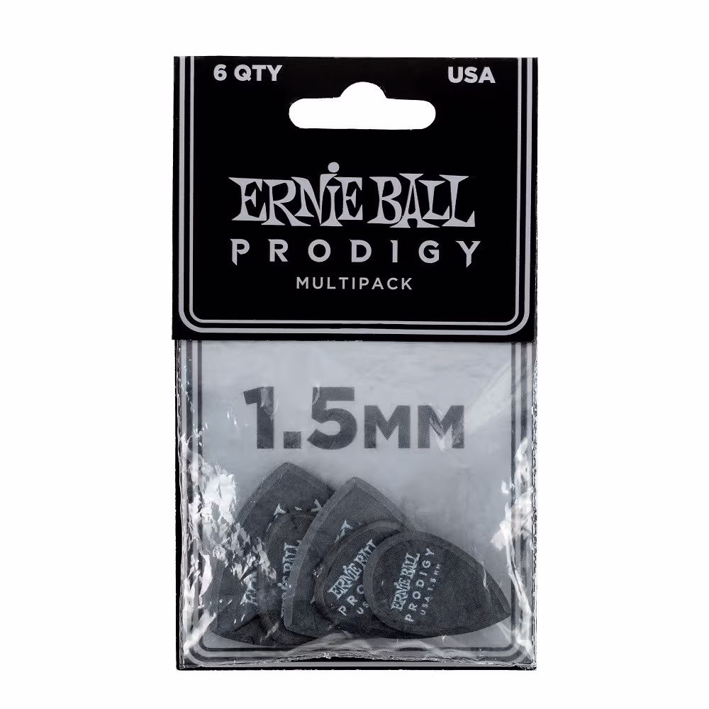ERNIE BALL Bolsa De Púas Prodigy Negra Multipack 1,5 Mm - 6 Unidades EB9342
