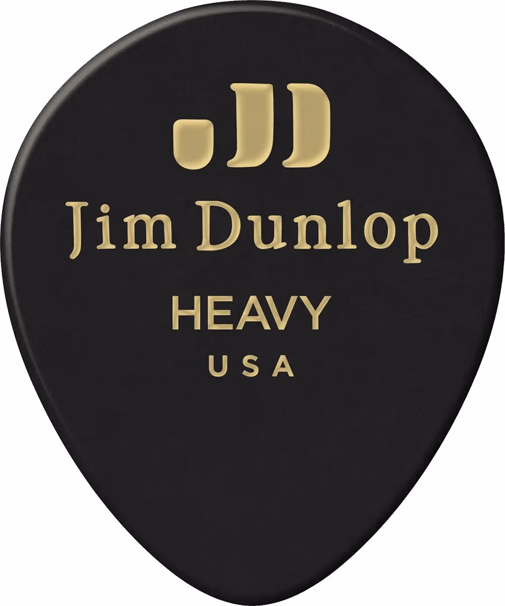 Dunlop Pack 12 Púas Genuine Celluloid Teardrop Negra - Heavy ADU485P03HV