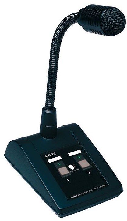 Apart Biamp MICPAT-2 Micrófono de sobremesa para megafonía de 2 zonas MICPAT 2
