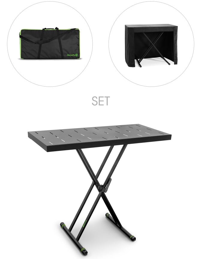 Gravity KSX 2 RD SET 1 Kit con Soporte, Funda y Cubierta KSX 2 RD SET 1 - Soporte de teclado X-Form doble y
