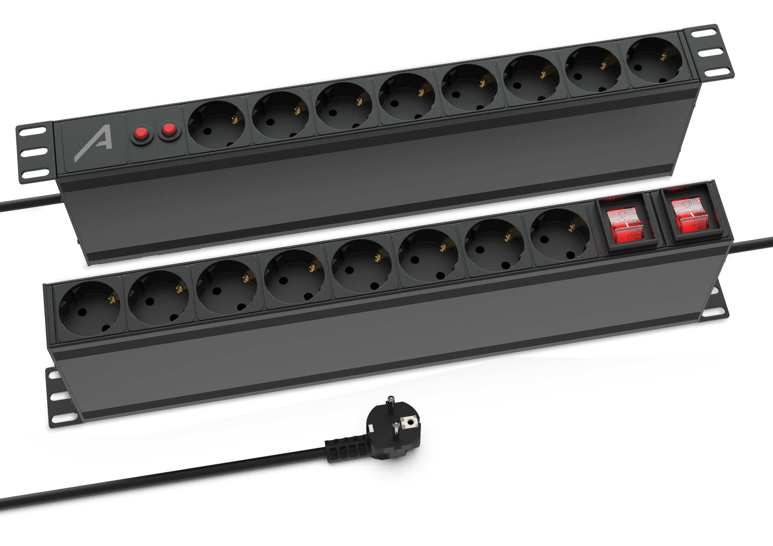 Audibax PSR16-2SF Regleta 16 Tomas Schuko para Armario Rack 19 PSR16-2SF Regleta 8x Schuko