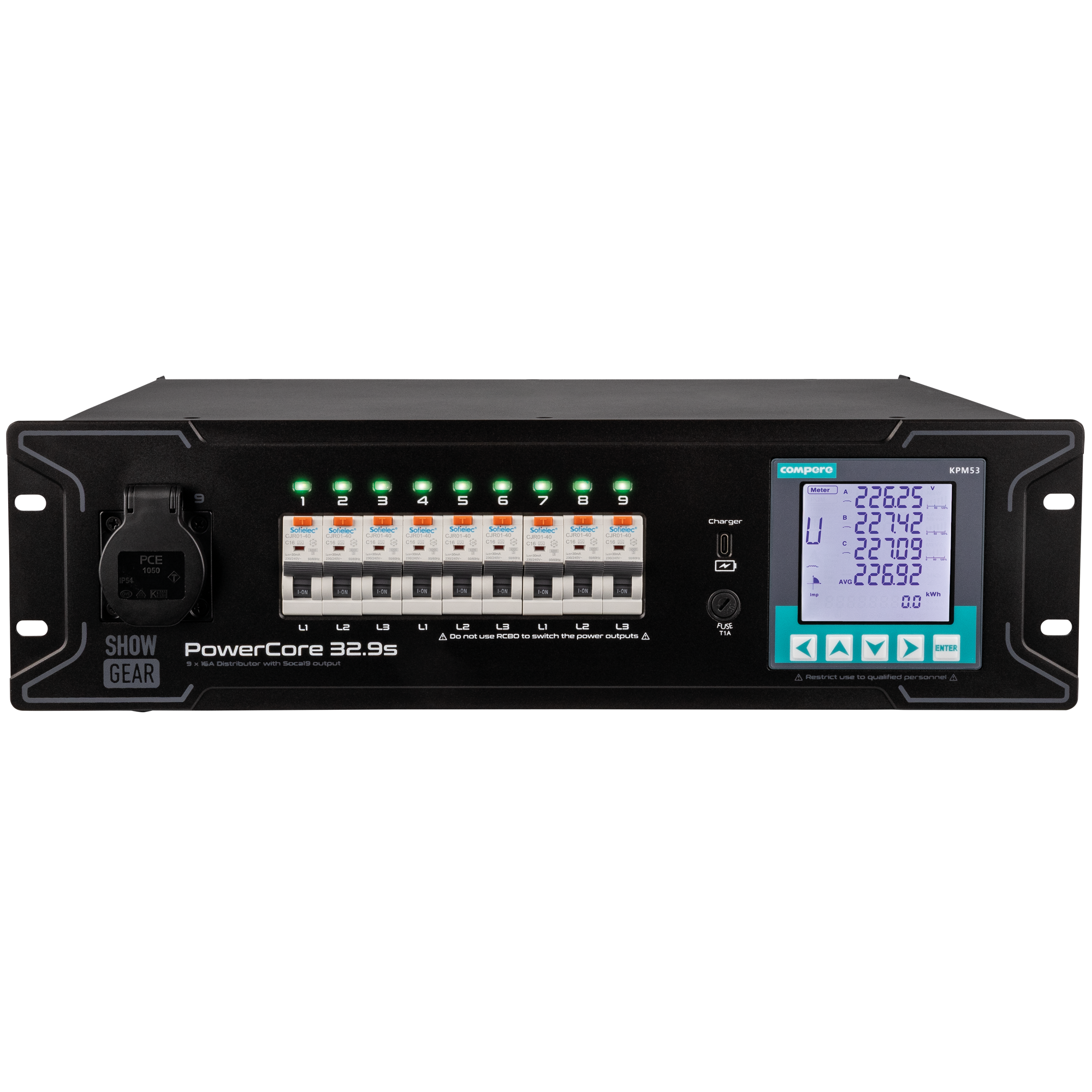 Showgear PowerCore 32.9s 1 + 9x Schuko + 1x Multipin S19 E623003