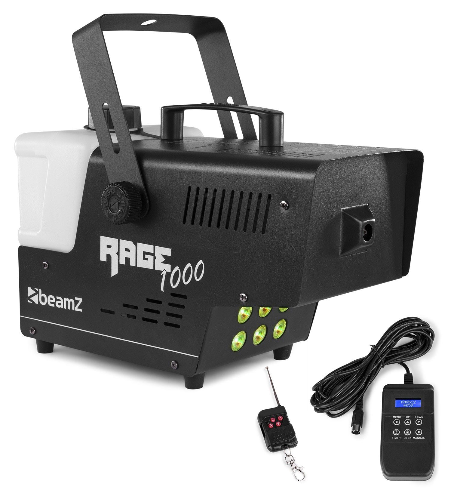 Beamz Rage 1000 LED Maquina de Humo de 1000W Con Control DMX 160712 Rage 1000 LED
