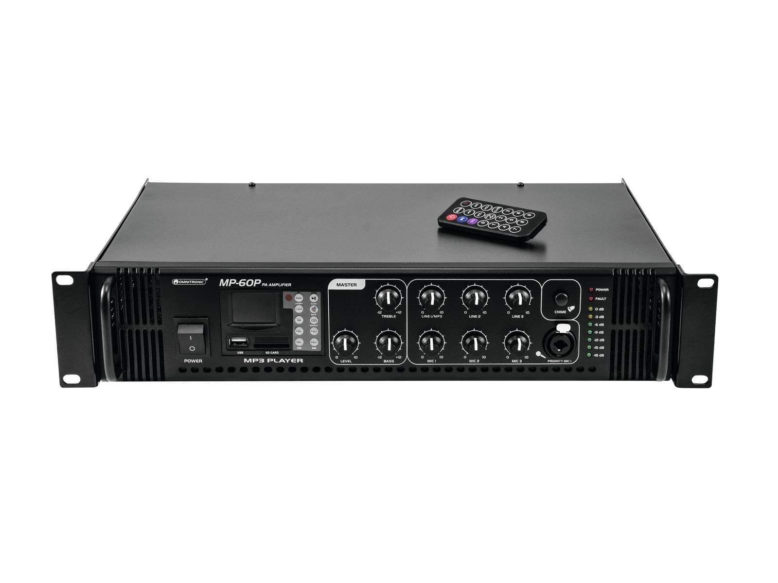 Omnitronic MP-60P Amplificador de mezcla mono PA 60w MP-60P