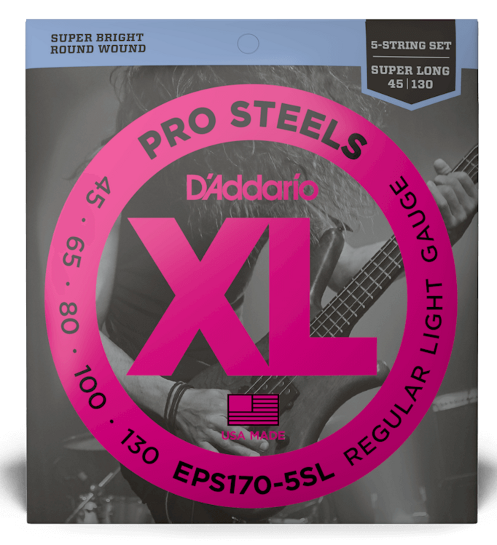 D Addario EPS170-5SL Cuerdas de Bajo de Escala Súper Larga de 5 cuerdas Ligeras Regulares EPS170-5SL