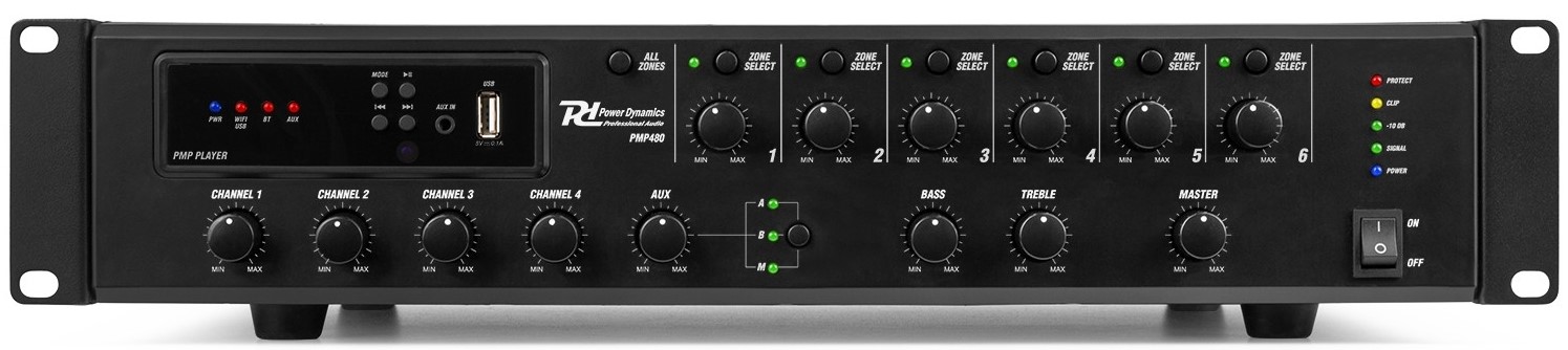 Power Dynamics PMP480 Amplificador 6 zonas PMP480 Comm.Mixer Amp.480W 6 zones