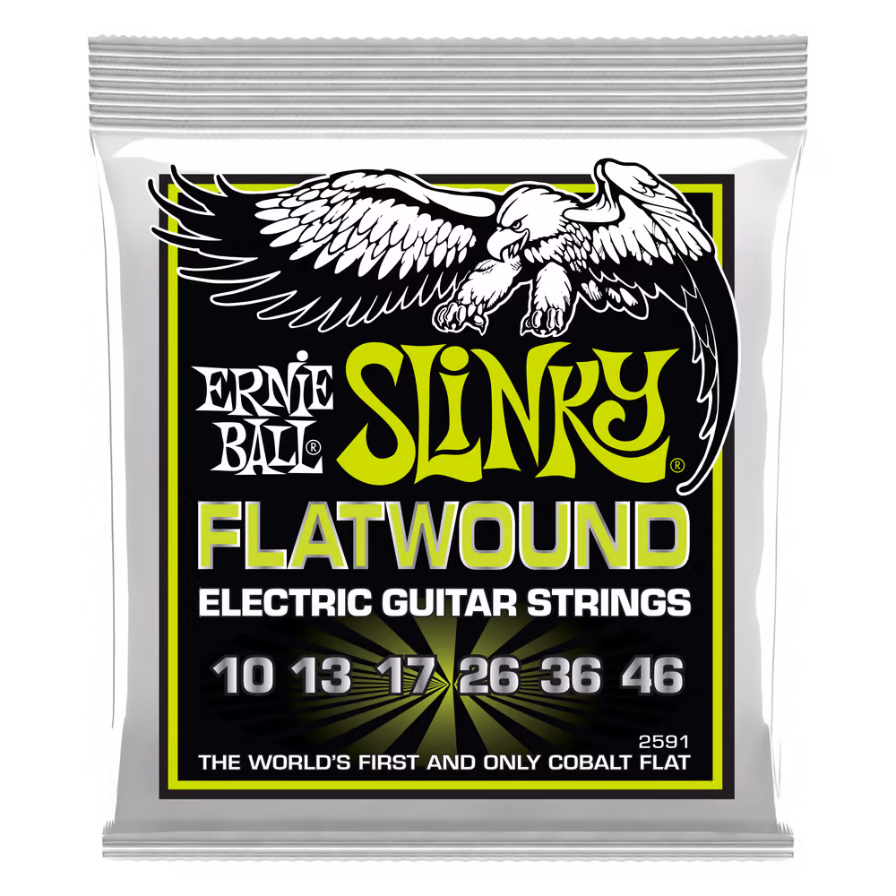 ERNIE BALL Juego Eléctrica Entorchado Plano Slinky Regular 10-46 EB2591