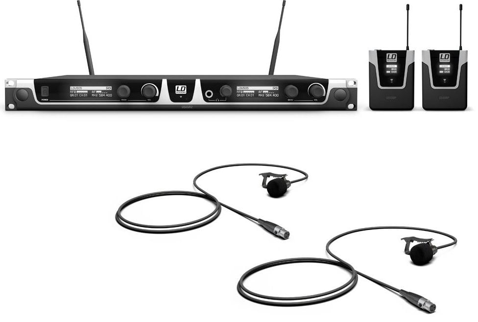 LD SYTEMS U508 BPL2 Sistema inalámbrico con 2 x Petaca y 2 x Micrófono Lavalier U508 BPL2