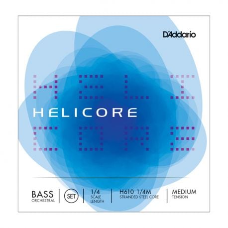 D´addario H610 Set Cuerdas Helicore Orquestral para Contrabajo 1/4 Tensión Media H610-1/4M Helicore Bass 1/4