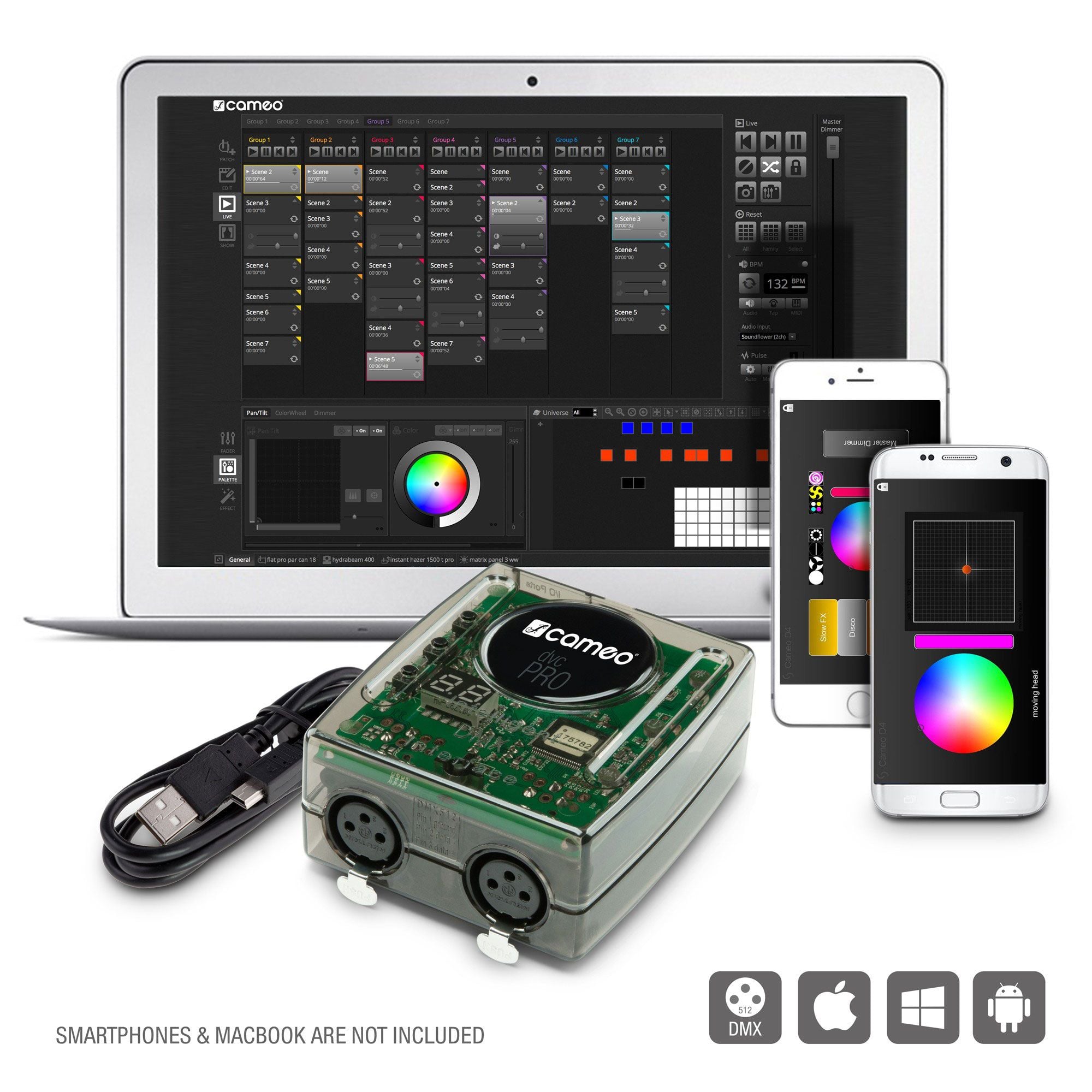 CAMEO DVC PRO Interfaz USB a DMX de 1024 canales con WiFi-Access y software de control DVC PRO