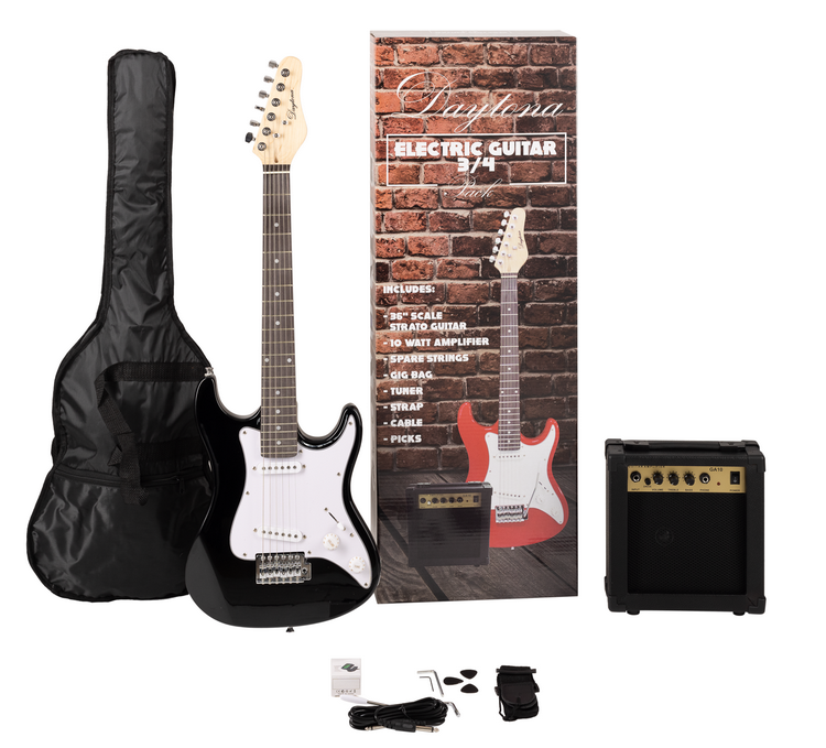 Daytona 3/4 St Negra Pack De Guitarra Eléctrica PGEDBK34