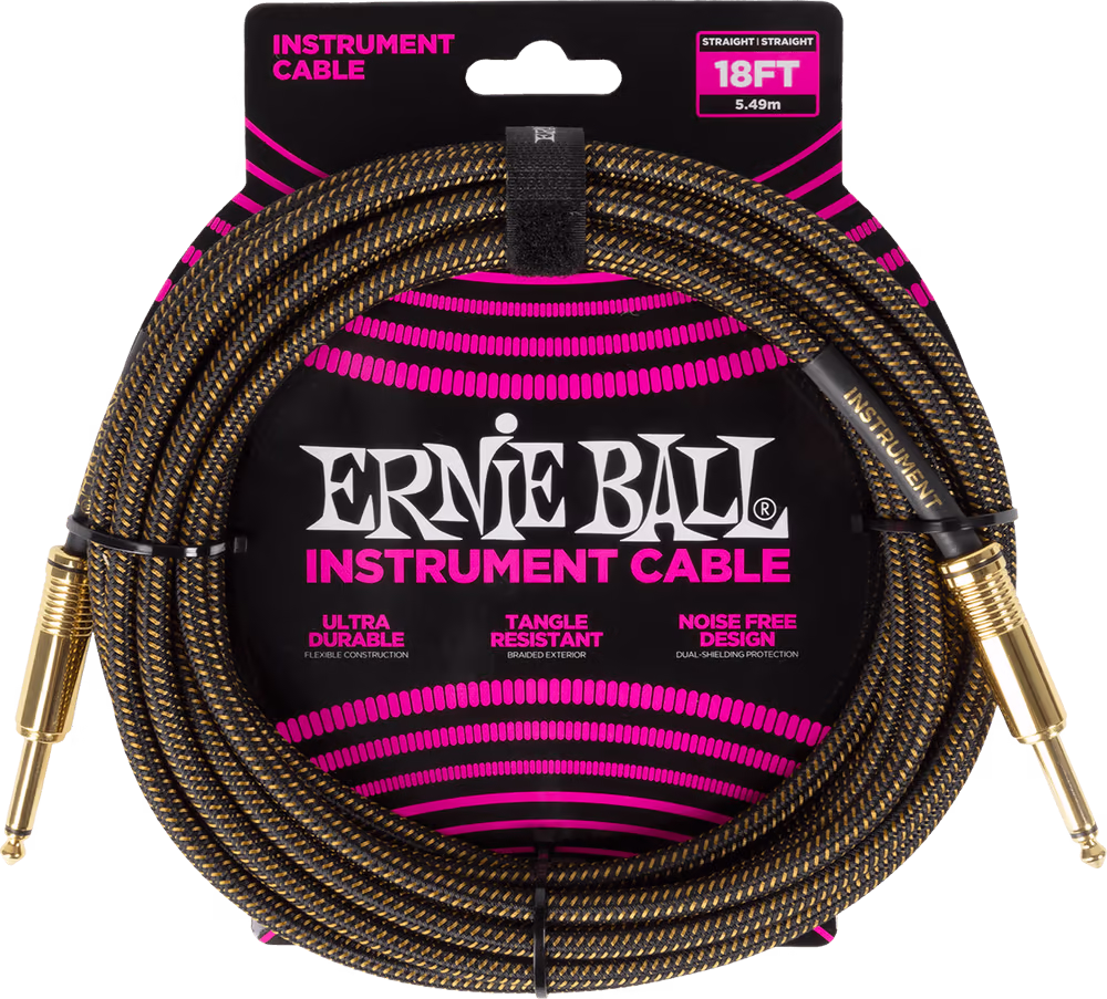 ERNIE BALL Cable Eb Instrumento Trenzado Jack-Jack Ss 5,5 M - Pay Dirt EEB6432