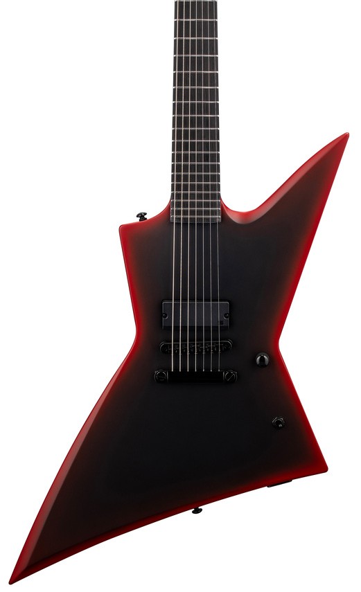 LTD EXL-7 BARITONE BLACK METAL - Black Red Burst Satin LTD EXL-7 BARITONE BLACK METAL