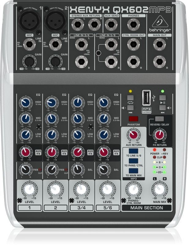 BEHRINGER QX602MP3 Mezclador 6 Canales QX602MP3