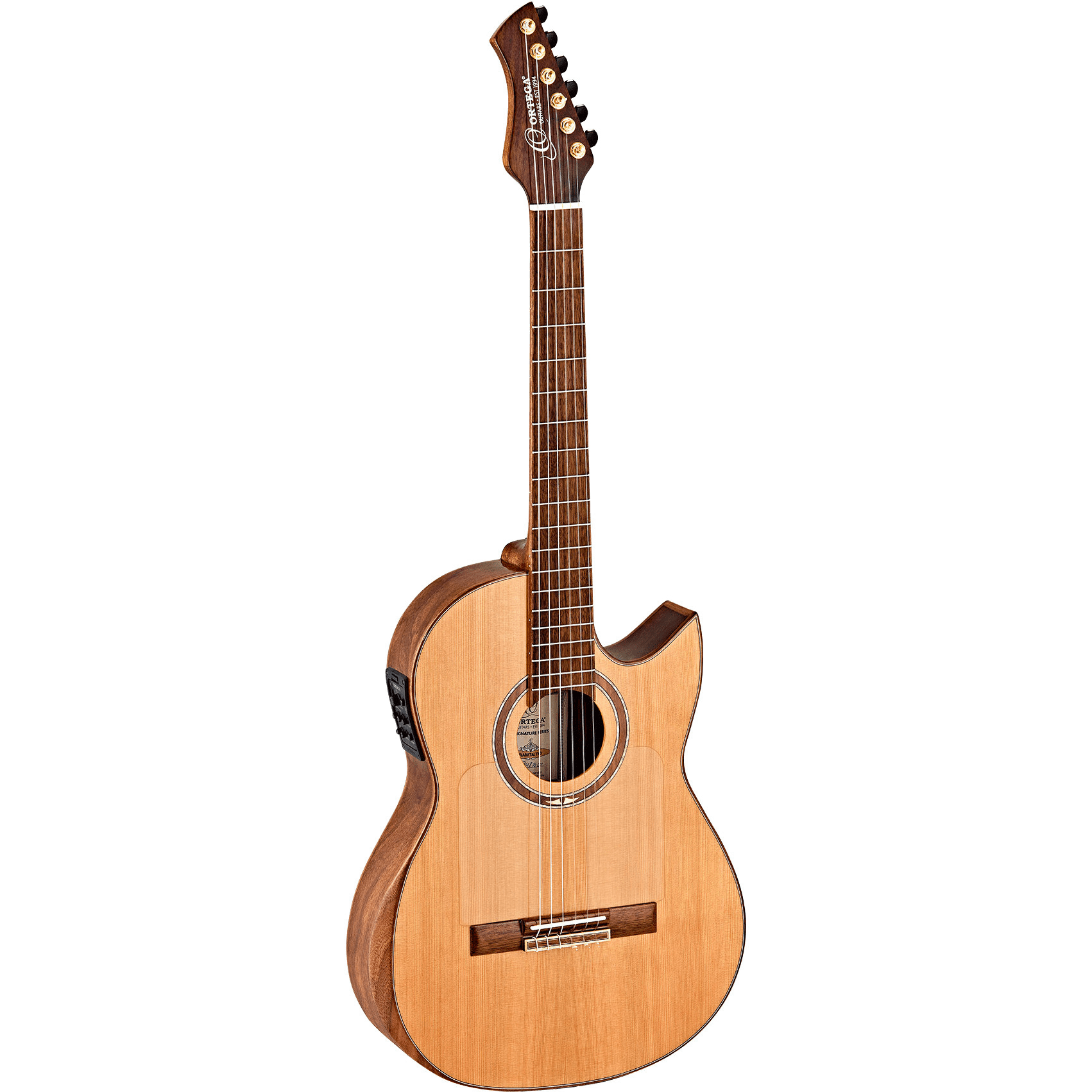 Ortega FLAMETAL-TWO Guitarra Electroacústica (Incluye Funda) FLAMETAL-TWO