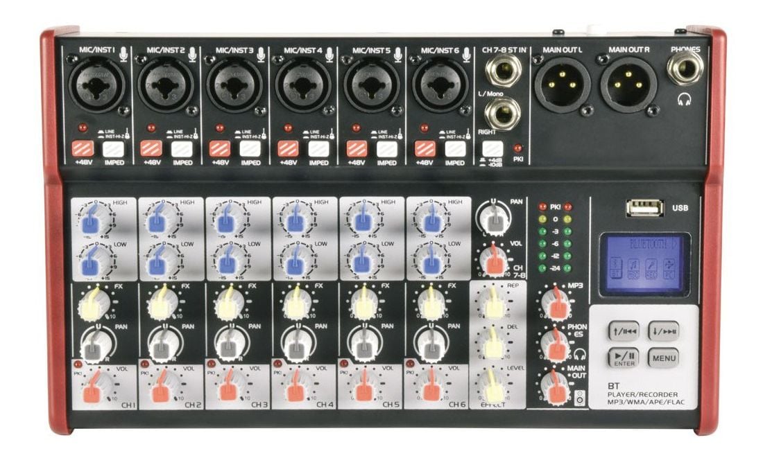 Citronic CSM-8 Mesa de Mezclas 8 Canales con USB y Bluetooth CSM-8