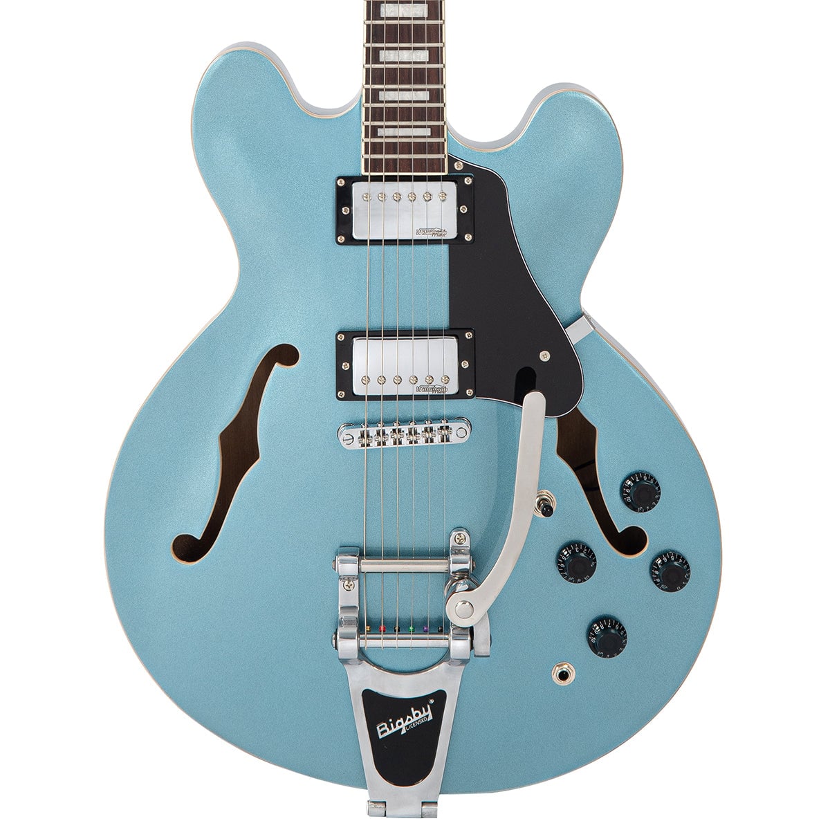 Vintage VSA500 Bigsby Gun Hill Blue Guitarra Eléctrica Vintage VSA500 Bigsby Gun Hill Blue