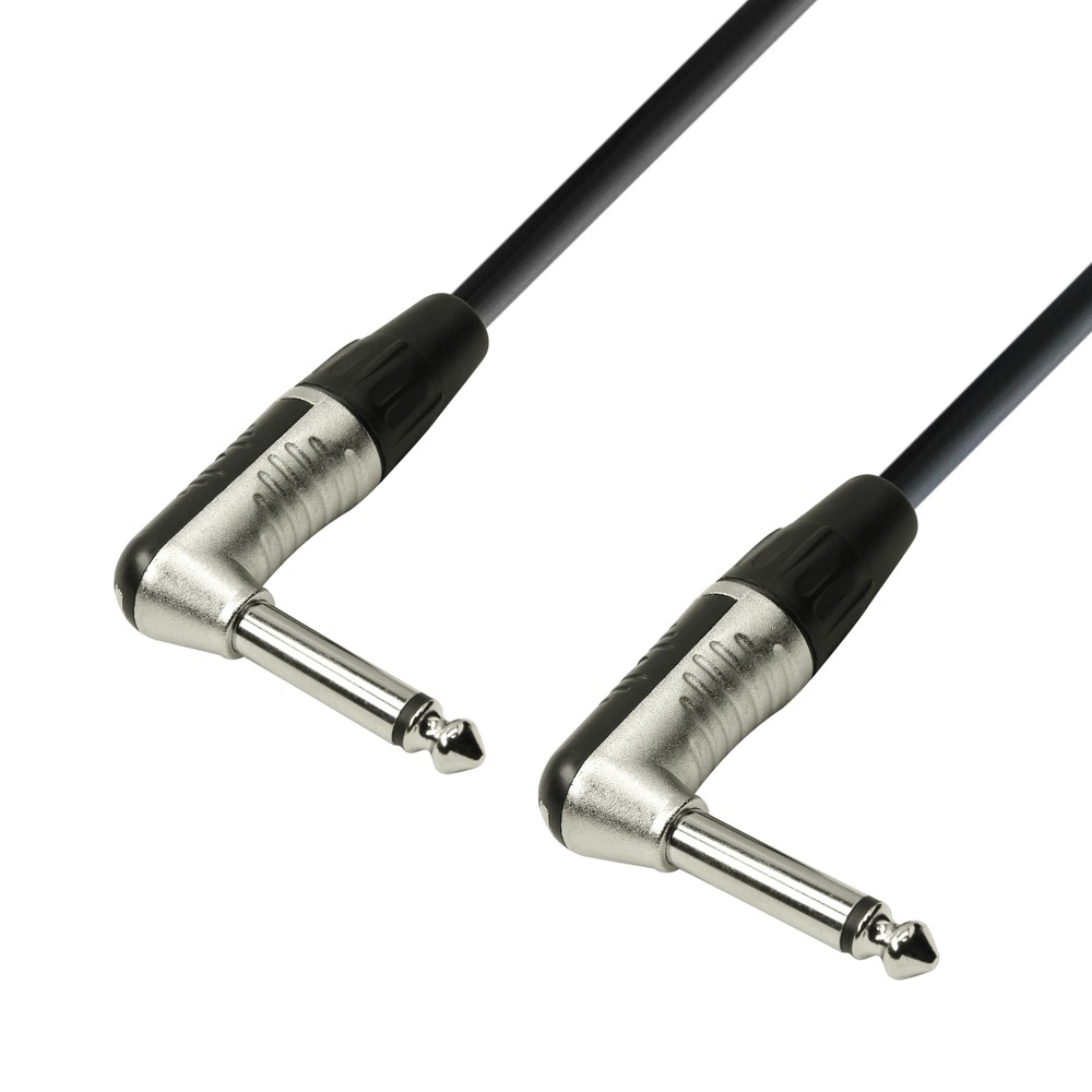 Adam Hall Cables K4 IRR 0060 Cable de Instrumento REAN de Jack 6,3 mm mono acodado a Jack 6,3 mm mono acodado 0,6 m K4 IRR 0060