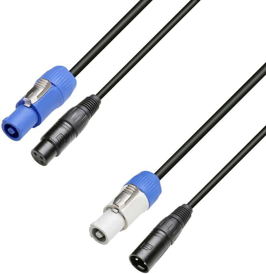 Adam Hall Cables 8101 PSDT 1000 Cable combinado Power In/XLR hembra a Power Out/XLR macho, 10 m 8101 PSDT 1000