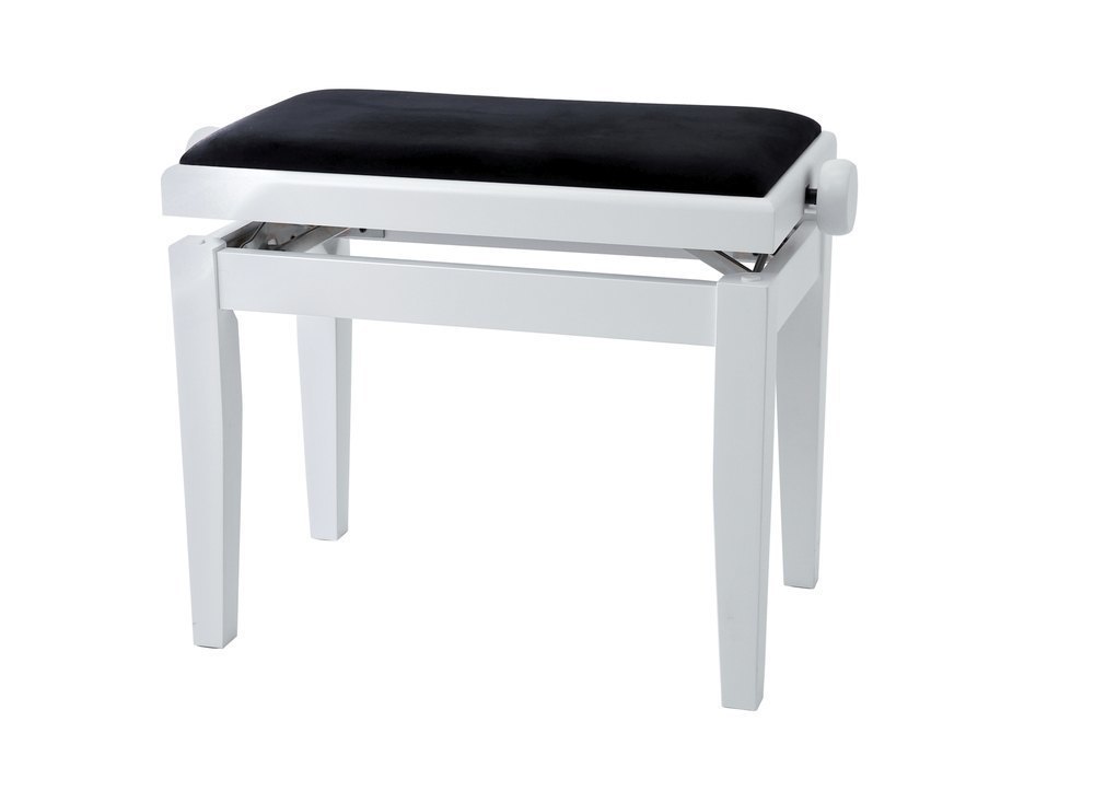 GEWA 130020 Banqueta de Piano Blanco Mate Asiento Negro 130020