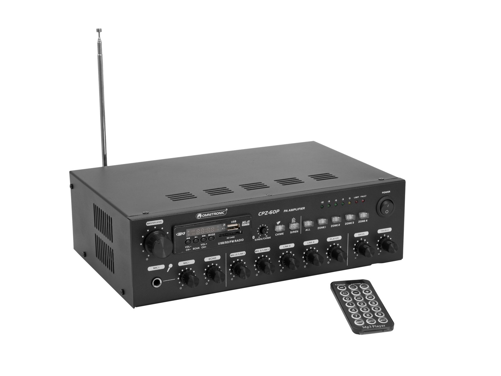 Omnitronic CPZ-60P PA Amplificador Mezclador CPZ-60P