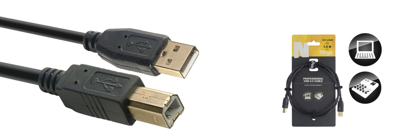 Stagg Cable Usb A- Usb B 2.0, 1.5m NCC1,5UAUB