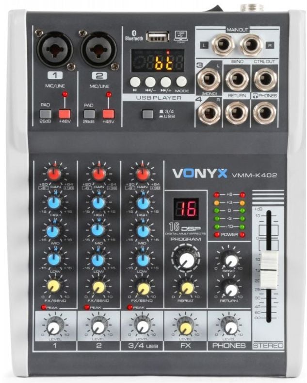 VONYX VMM-K402 Mezclador de directo 4 canales con DSP 172585 VMM-K402