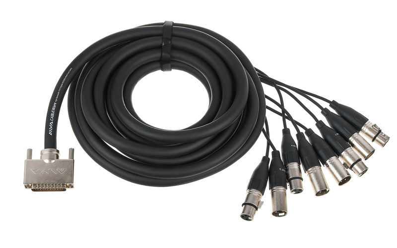ALVA AES25-4F4M PRO5 Cable multicanal D-Sub macho a XLR3 macho + XLR3 hembra 5 metros AES25-4F4MPRO5