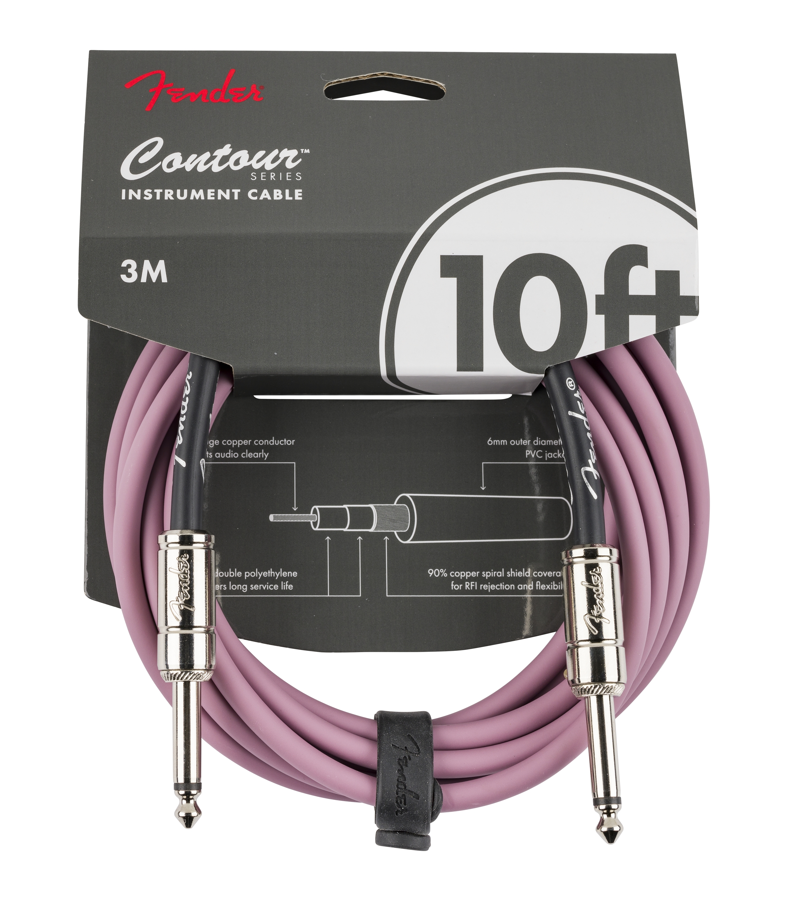 Fender Contour 10 Cable Burgundy Mist Cable Jack Contour 10 Cable Burgundy Mist