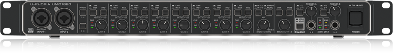 BEHRINGER UMC1820 U-PHORIA Tarjeta de Sonido, 18x20, 24 Bit/96 kHz umc1820