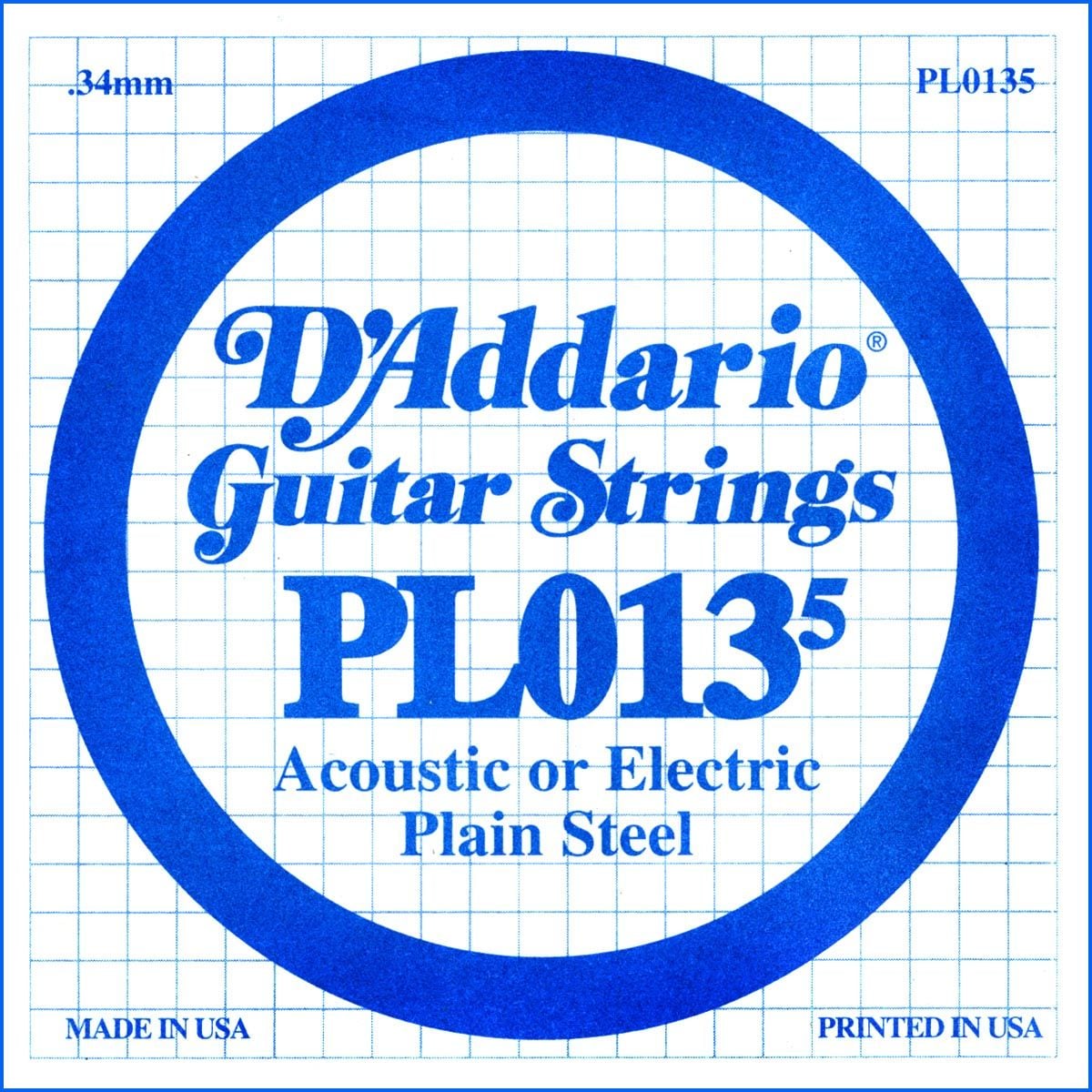 D´addario PL0135 Cuerda Suelta para Guitarra Eléctrica y Acústica PL0135
