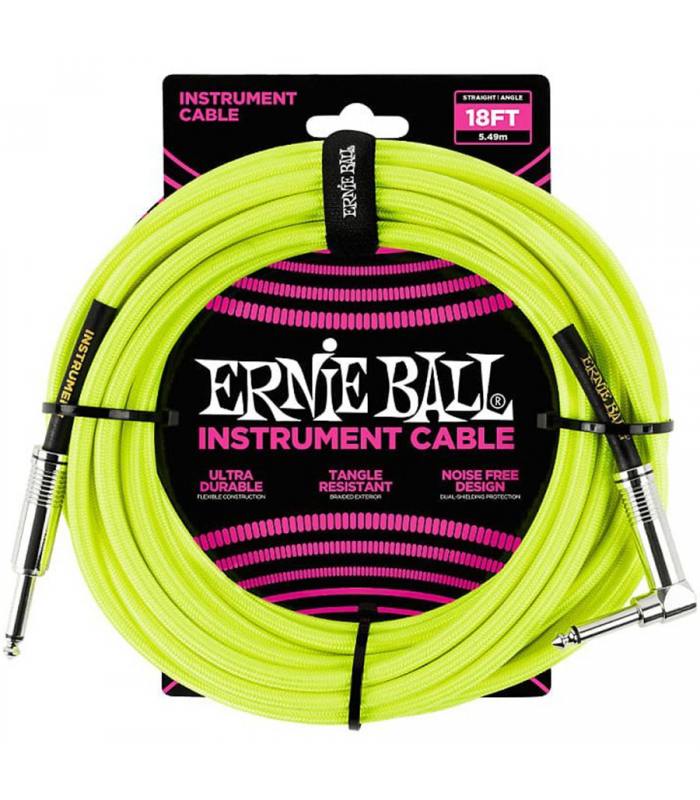 Ernie Ball 6085 Jack a Jack Cable Instrumento 4,57 Mt Verde Fluor 6085