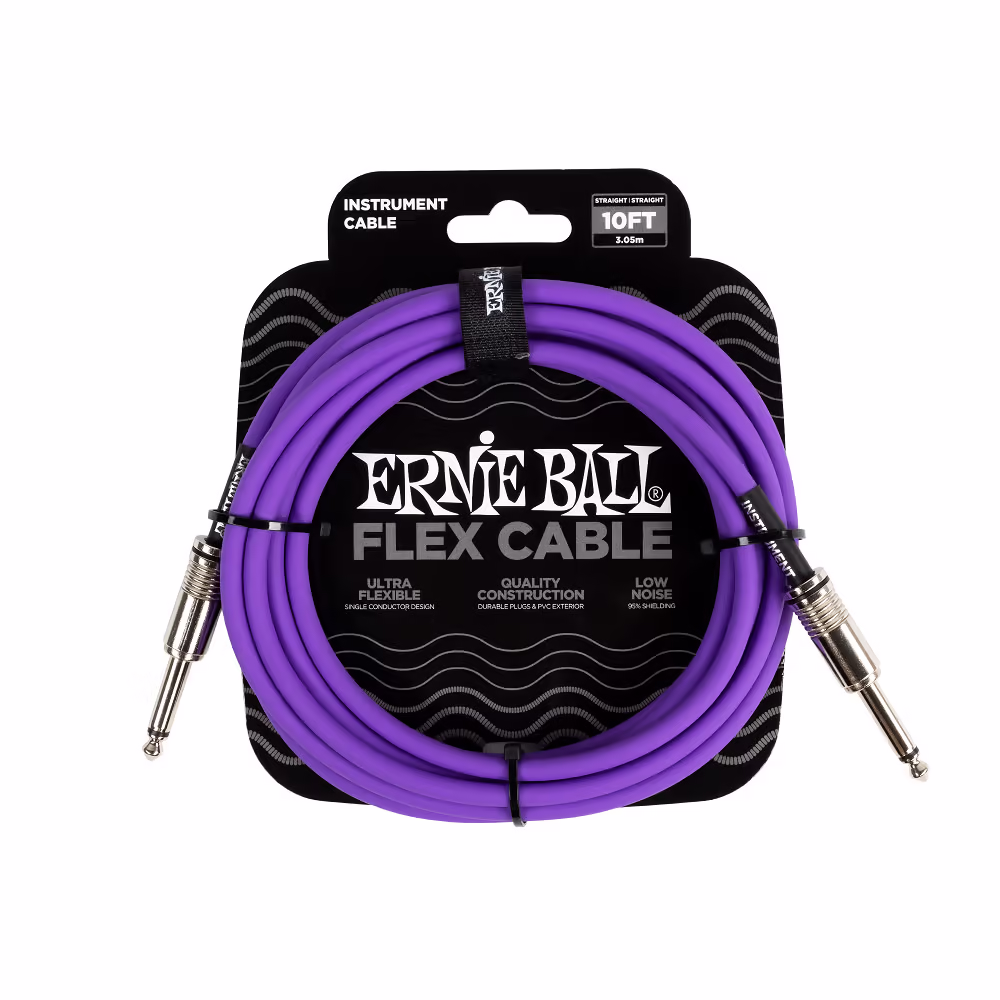 ERNIE BALL Cable Eb Instrumento Flex Jack-Jack Ss 3 M - Púrpura EB6415