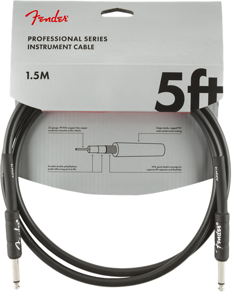 Fender Profesional Cable Jack Mono a Jack Mono 1.5 metros Jack Mono a Jack Mono