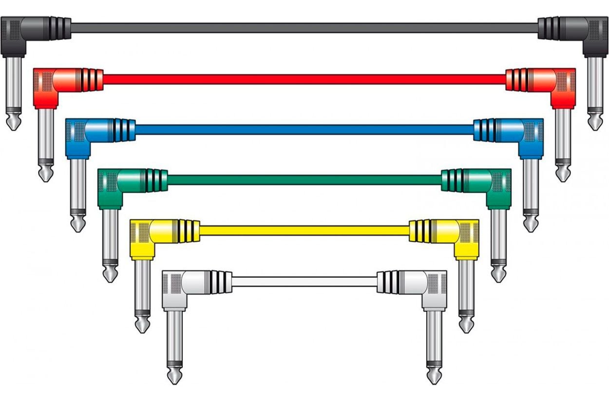 Chord Cable Pack 6 latiguillos colores Jack 6.3mm 0.15 metros Cable Pack 6 latiguillos colores Jack 6.3mm 0.15 m