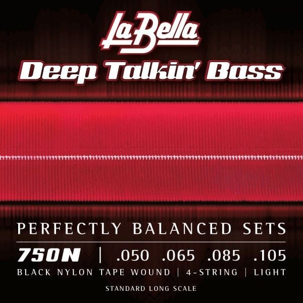 La Bella 750N Juego De Cuerdas Para Bajo Deep Talkin´Black Nylon Light 750N