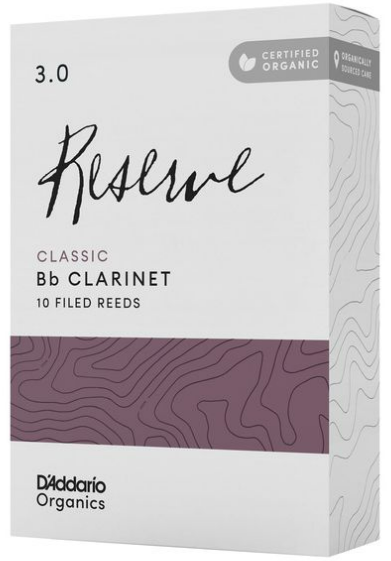 Daddario ODCT1030 Organic Reserve Classic Cañas Clarinete Bb Dureza 3 Pack 10 Unidades ODCT1030