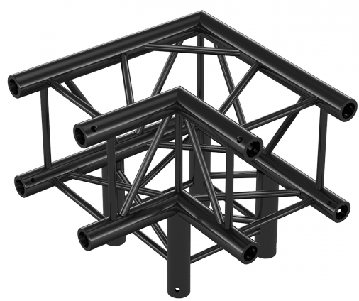 Showtec GQ30012HDB Corner 3-way 90 Heavy Duty Black Pro-30 Square G Truss GQ30012HDB