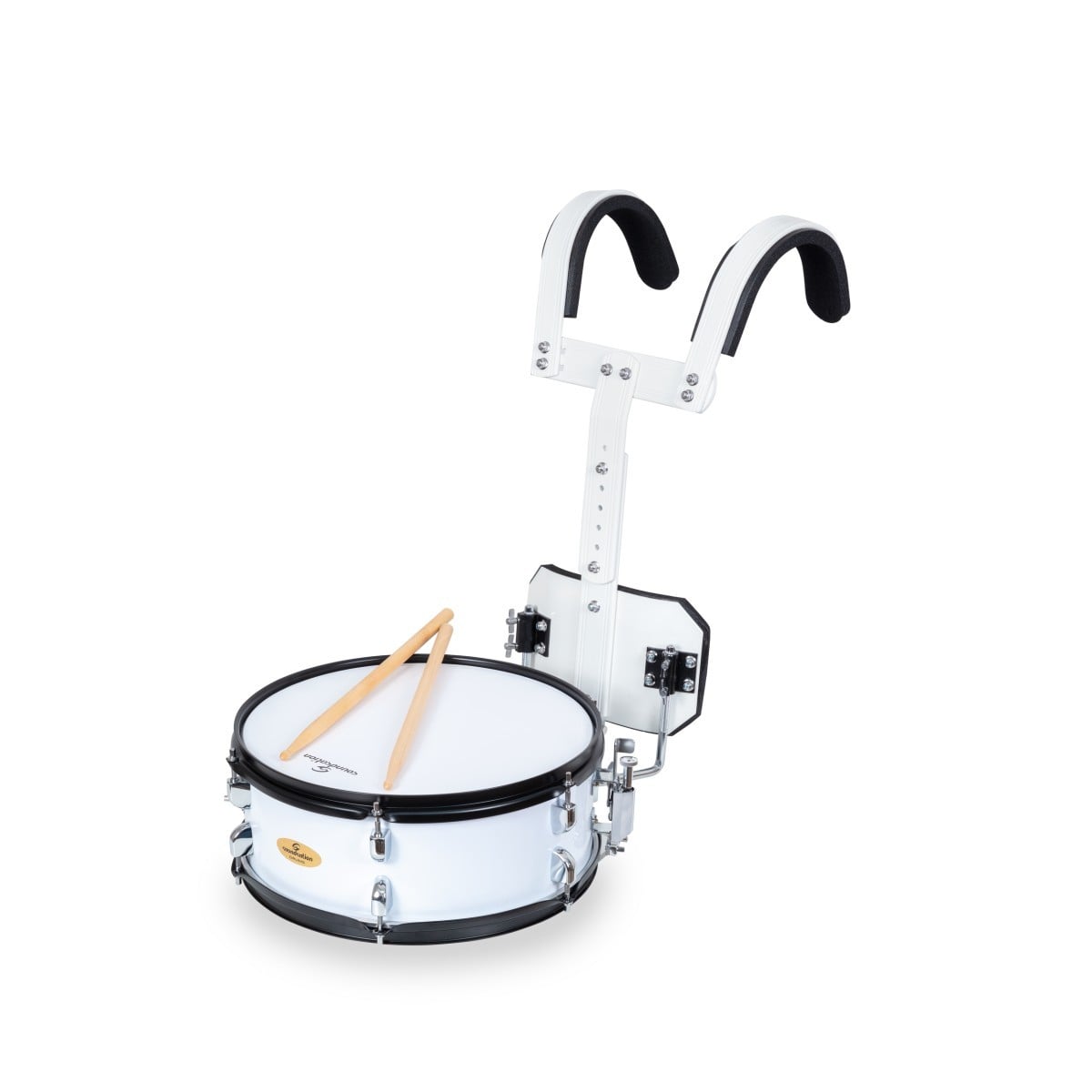 Soundsation Tambor de marcha MSD-1412C con soporte en color blanco. MSD-1412C