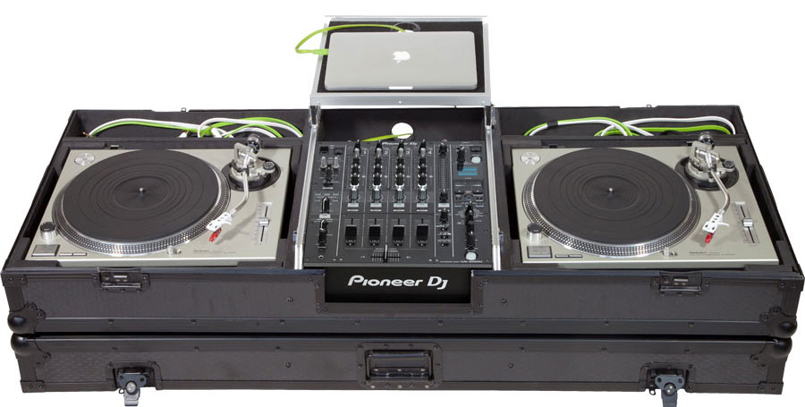 WALKASSE WMDJ-12LTSII Flight Case Tocadiscos (Normal)/ Pioneer® DJM-900NXS2 Plata (Soporte Ordenador y Ruedas). WMDJ-12LTSII