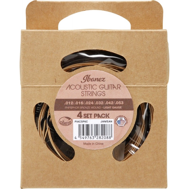 Ibanez PIACSP6C Pack 4 Juego Cuerdas Guitarra Acústica PIACSP6C