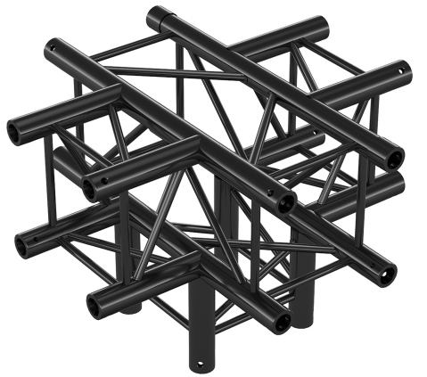 Showtec GQ30024HDB Cross + Down 5-way Heavy Duty Black Pro-30 Square G Truss GQ30024HDB