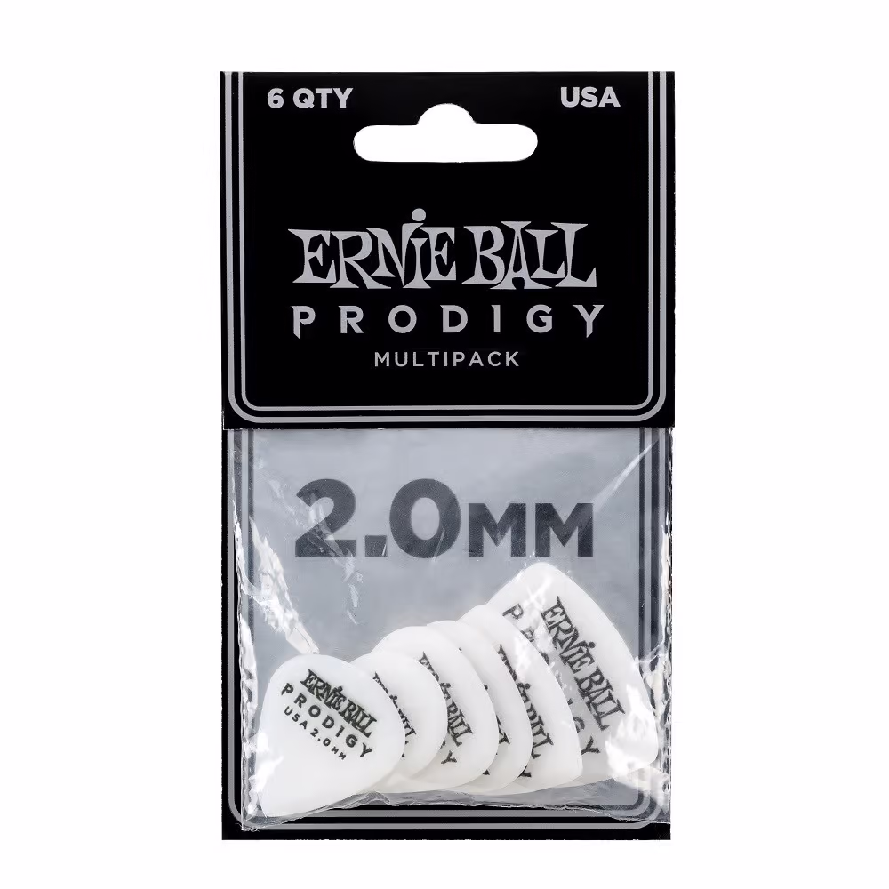 ERNIE BALL Bolsa De Púas Prodigy Blanca Multipack 2,0 Mm - 6 Unidades EB9343