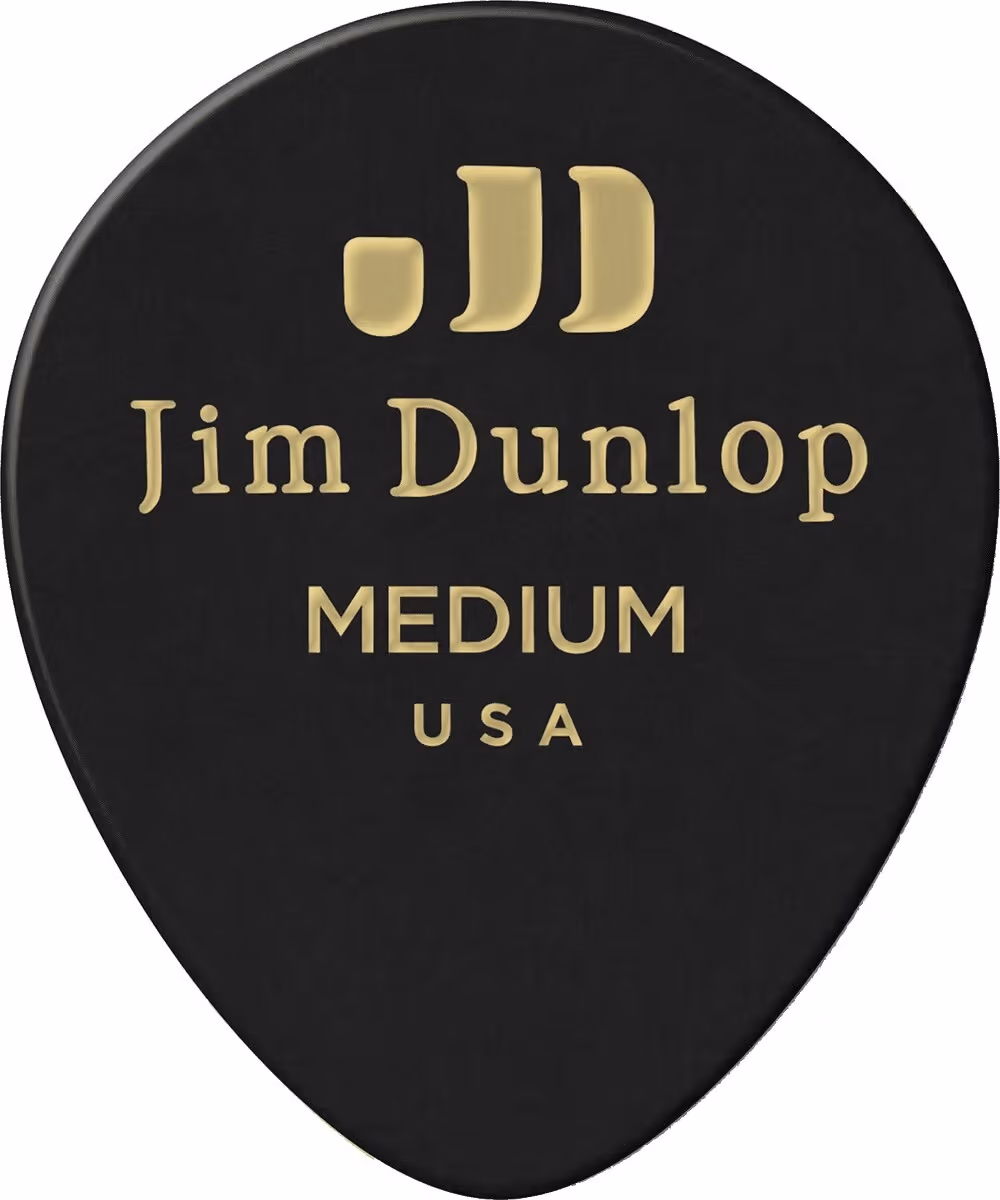Dunlop Pack 12 Púas Genuine Celluloid Teardrop Negra - Medium ADU485P03MD