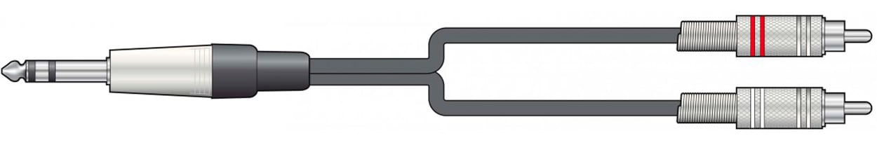 Chord Cable Jack 6.3mm Stereo - 2 RCA Macho 1.5 metros Cable Jack 6.3mm Stereo - 2 RCA Macho 1.5 metros