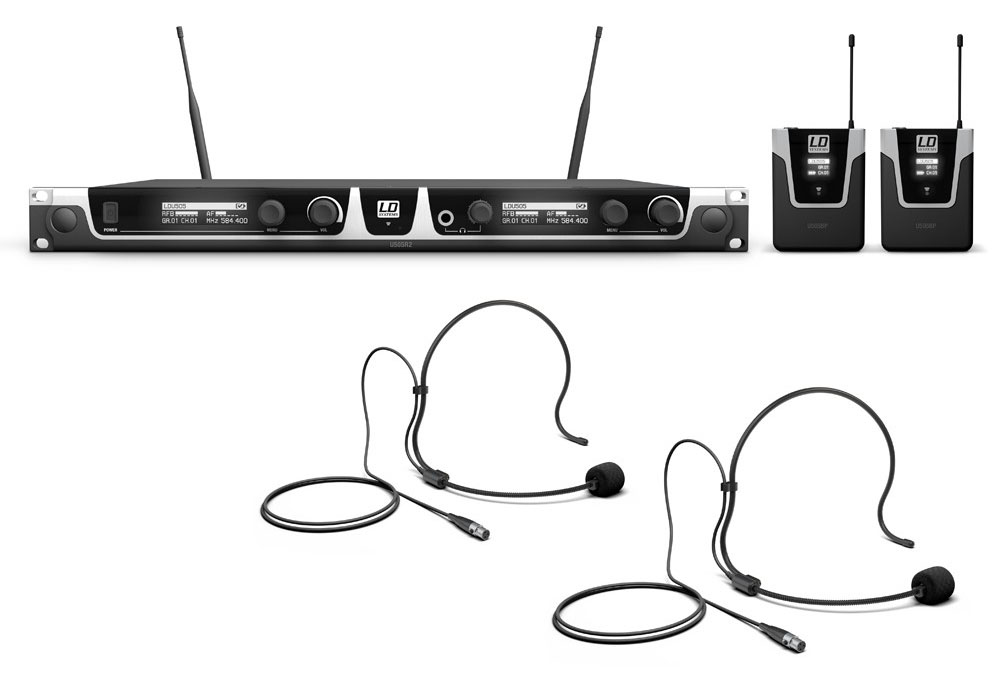 LD Systems U505 BPH 2 Sistema Inalámbrico con 2 Petacas y 2 Micrófonos de Diadema U505 BPH 2 